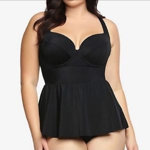 TORRID peplum skirted one piece swim dress, 3X.